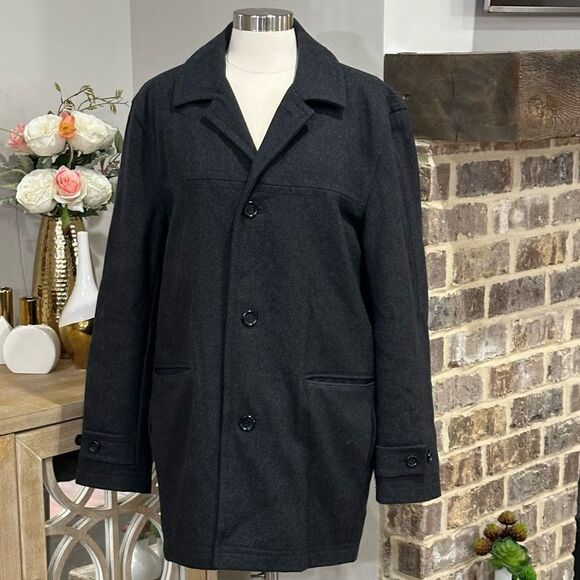 LONDON FOG Men’s Wool Blend Classic Single Breasted Coat in the Size Medium - Picture 6 of 16